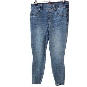 SPANX Womens Pull On Skinny Jeans, Shaping, Blue, Stretch, Size Medium